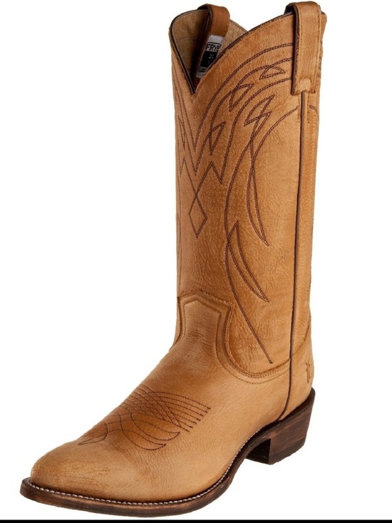 Frye Shoes - Vintage Frye Heritage Western Cowboy Boots Women’s 9B Tan Pebbled Leather